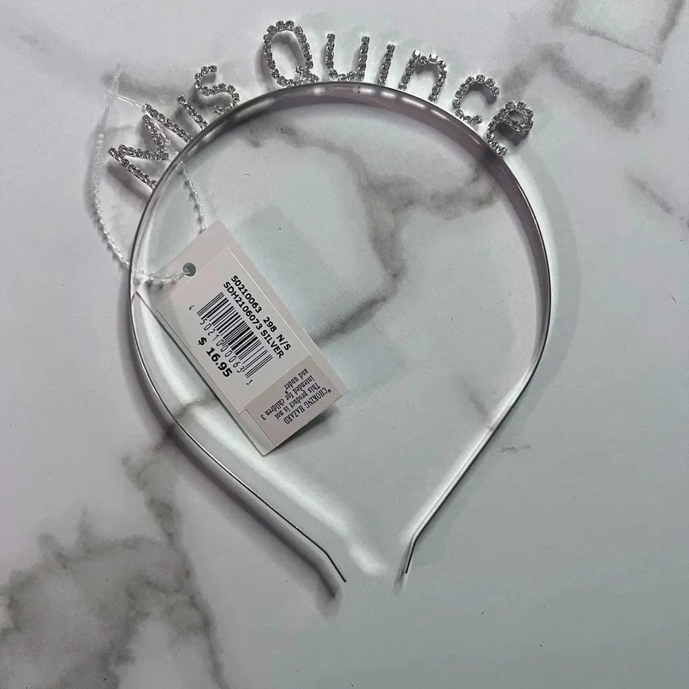 NWT Mid Quince blingy headband‎ for quincenera silver headband